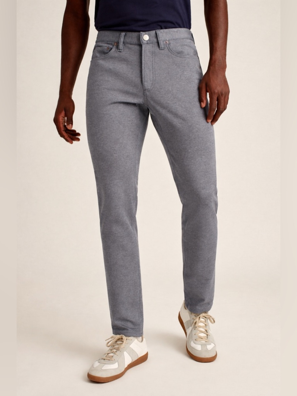 Bonobos Slim Fit City Action Pants Heather Gray 35 Knit Stretch 5-Pocket Chino‎